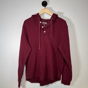 American Eagle Men's Waffle Knit Henley Hoodie